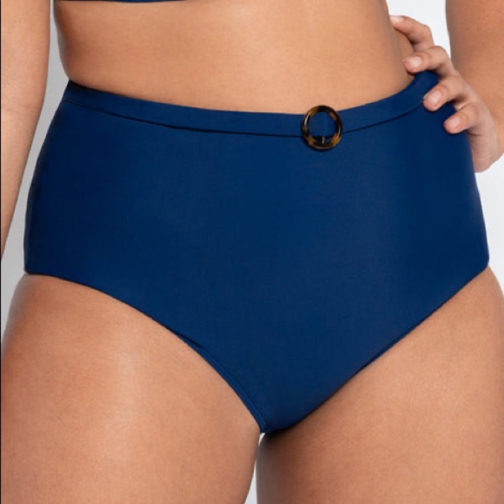 Retro Sun High Waist Bikini Brief Navy